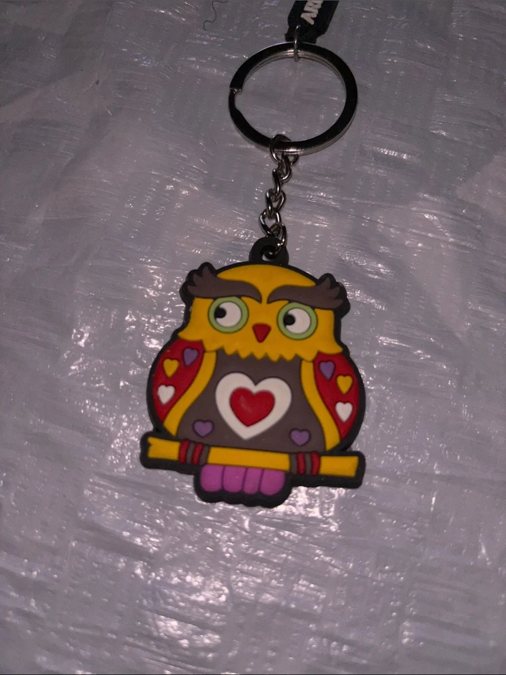 Yellow Owl Heart Keychain - Cute Card & Key Holder Accessory